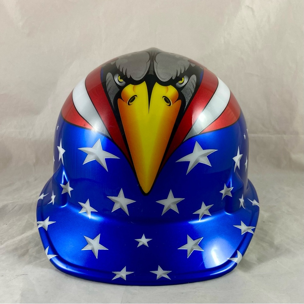 Patriotic Eagle Hard Hat Jackson Type 1 Stars And Stripes New Old Stock Plastic